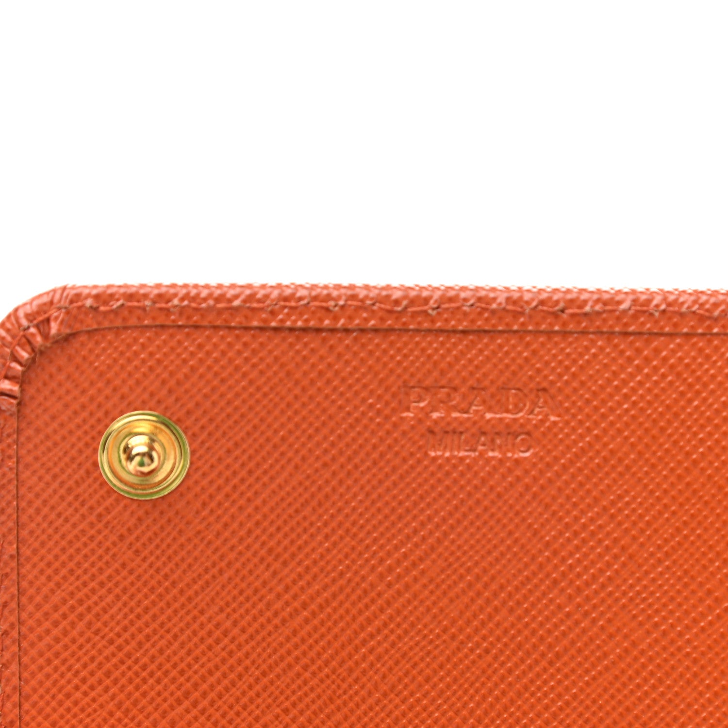Prada Saffiano Metal Continental Flap Wallet Papaya 6 of 7