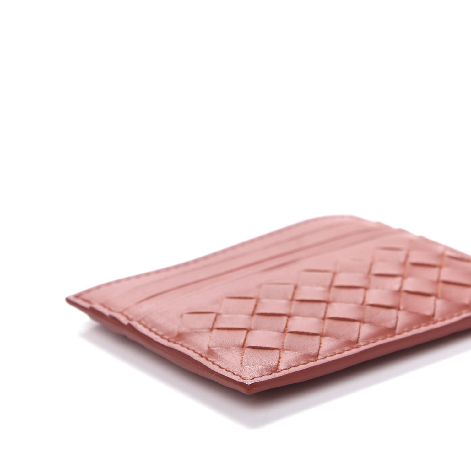 Bottega Veneta Nappa Intrecciato VN Card Case Rust 6 of 9