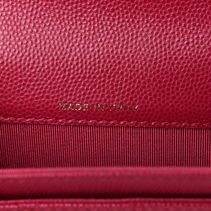 Chanel Caviar Quilted Flap Card Holder Wallet Dark Pink 8 of 10