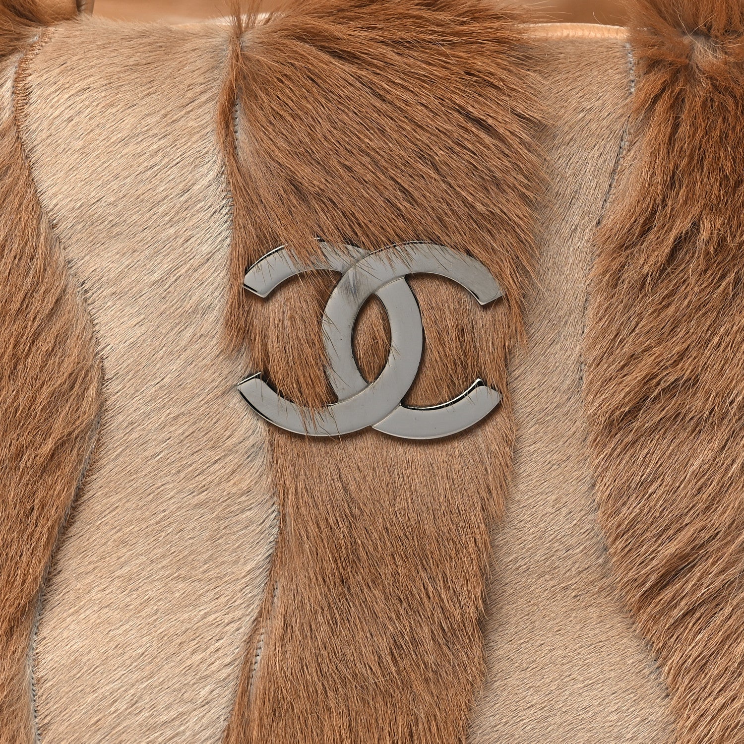 Chanel Lambskin Pony Hair Tote Dark Beige 8 of 12