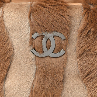 Chanel Lambskin Pony Hair Tote Dark Beige 8 of 12