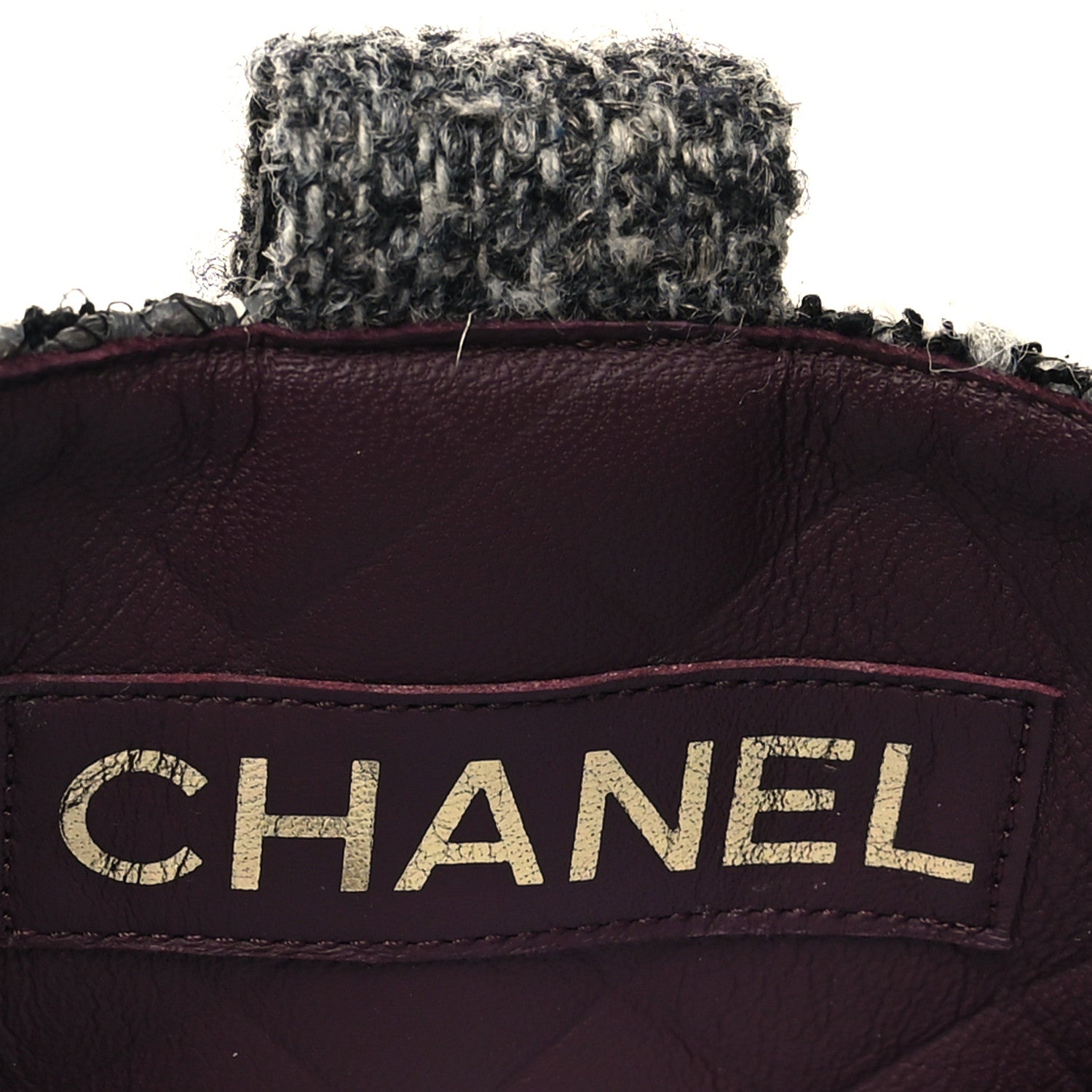 Chanel Wool Tweed CC Cap Toe Ankle Boots 36 Black Grey 8 of 11
