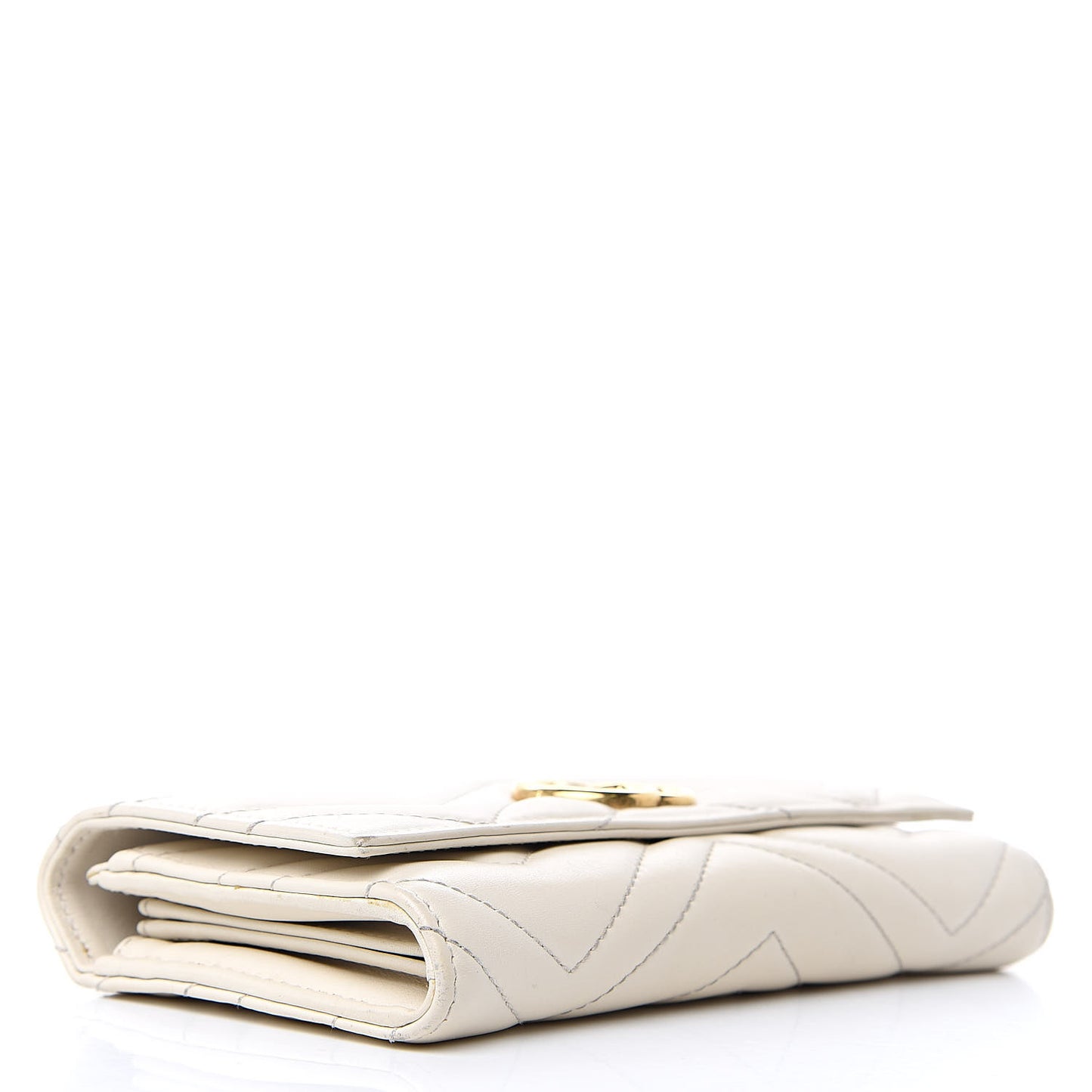 Calfskin Matelasse GG Marmont Continental Wallet Mystic White