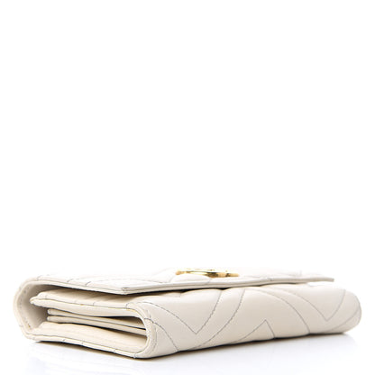 Gucci Calfskin Matelasse GG Marmont Continental Wallet Mystic White 4 of 17