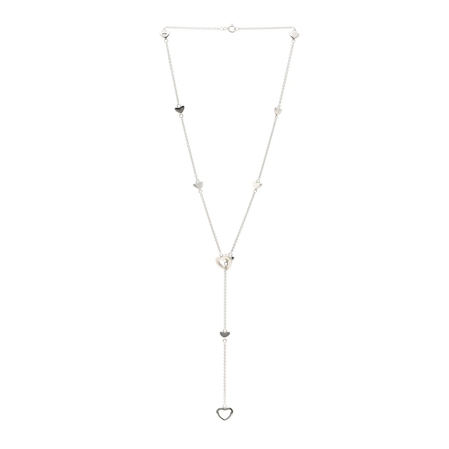 Sterling Silver Heart Lariat Necklace