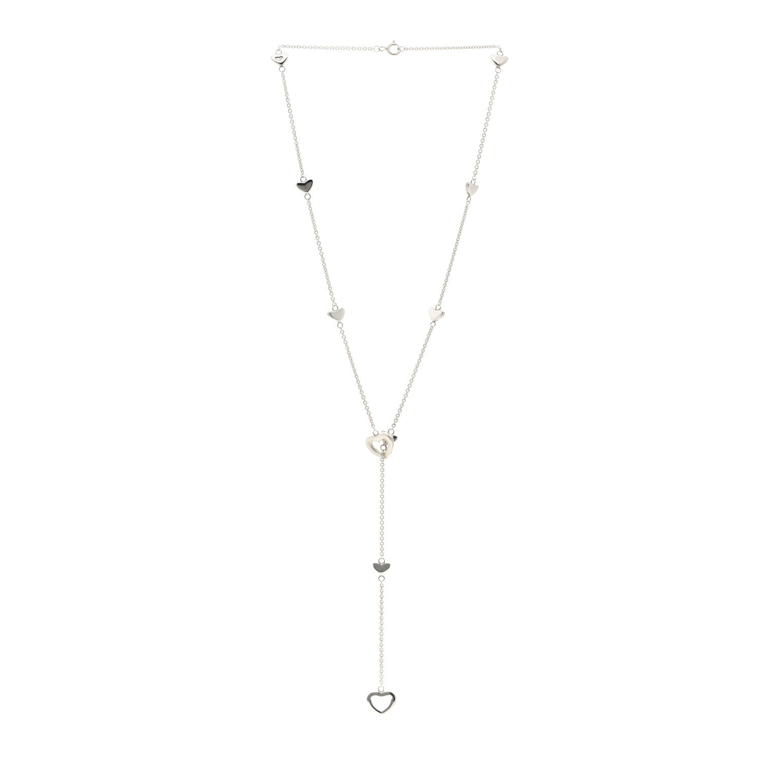 Tiffany Sterling Silver Heart Lariat Necklace 3 of 4