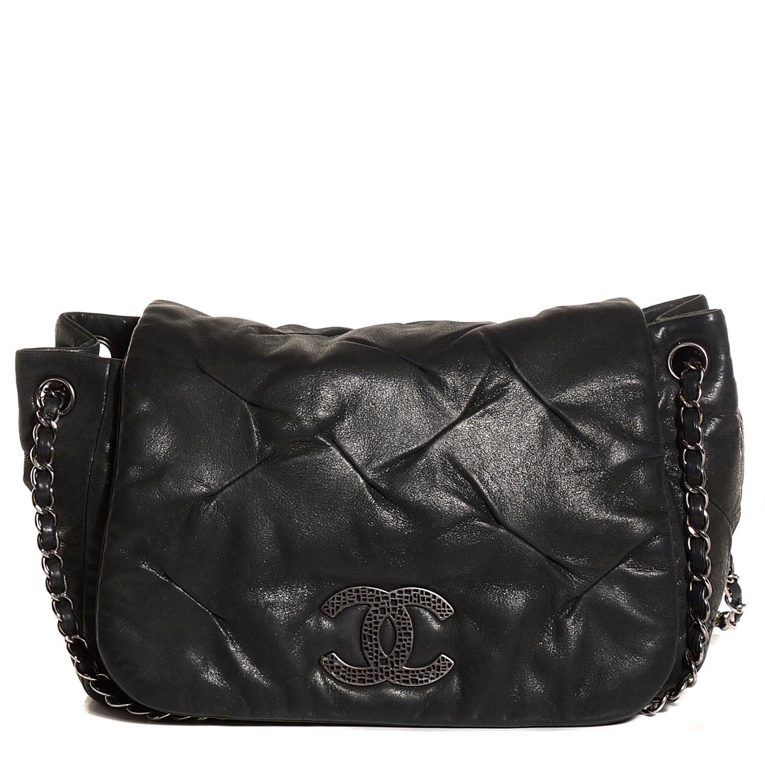 Chanel Iridescent Calfskin Glint Accordion Flap Black 1 of 7