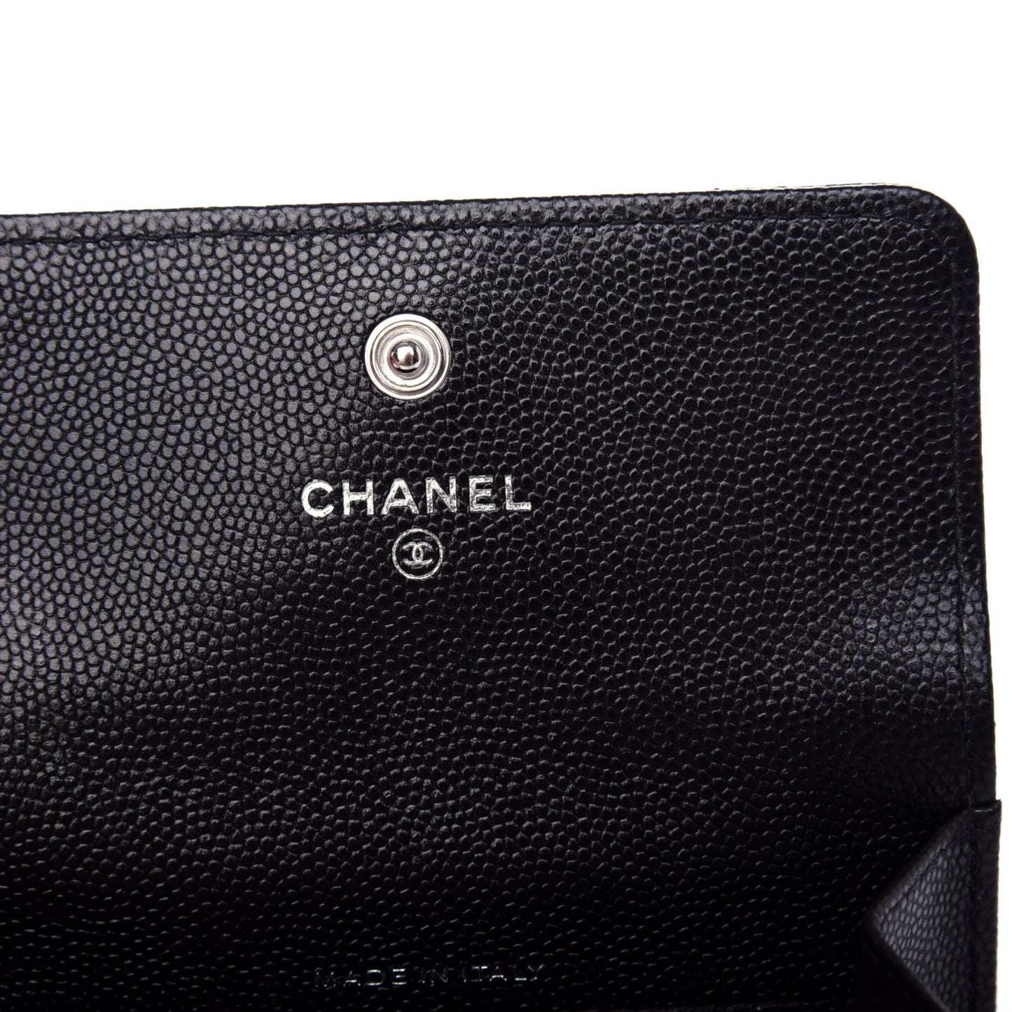 Caviar Quilted My Everything Flap Card Holder Black