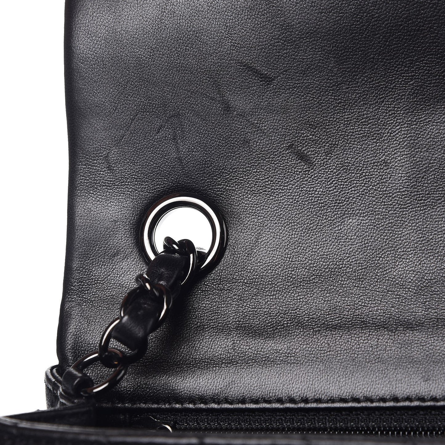 Lambskin Chevron Quilted Mini Rectangular Flap So Black