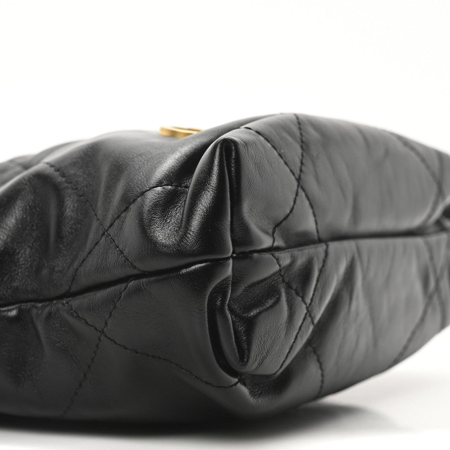 Shiny Calfskin Quilted Mini Chanel 22 Black