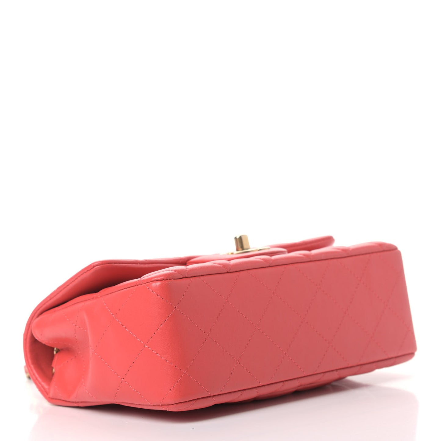 Lambskin Quilted Mini Rectangular Flap Red