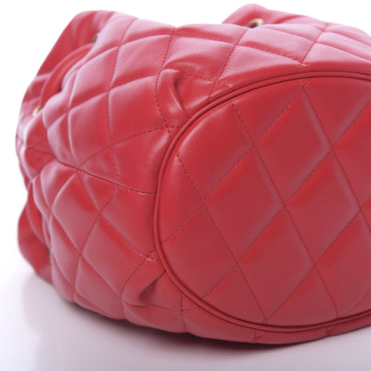 Balenciaga Nappa Calfskin Quilted Touch B Bucket Bag Bright Red 8 of 9