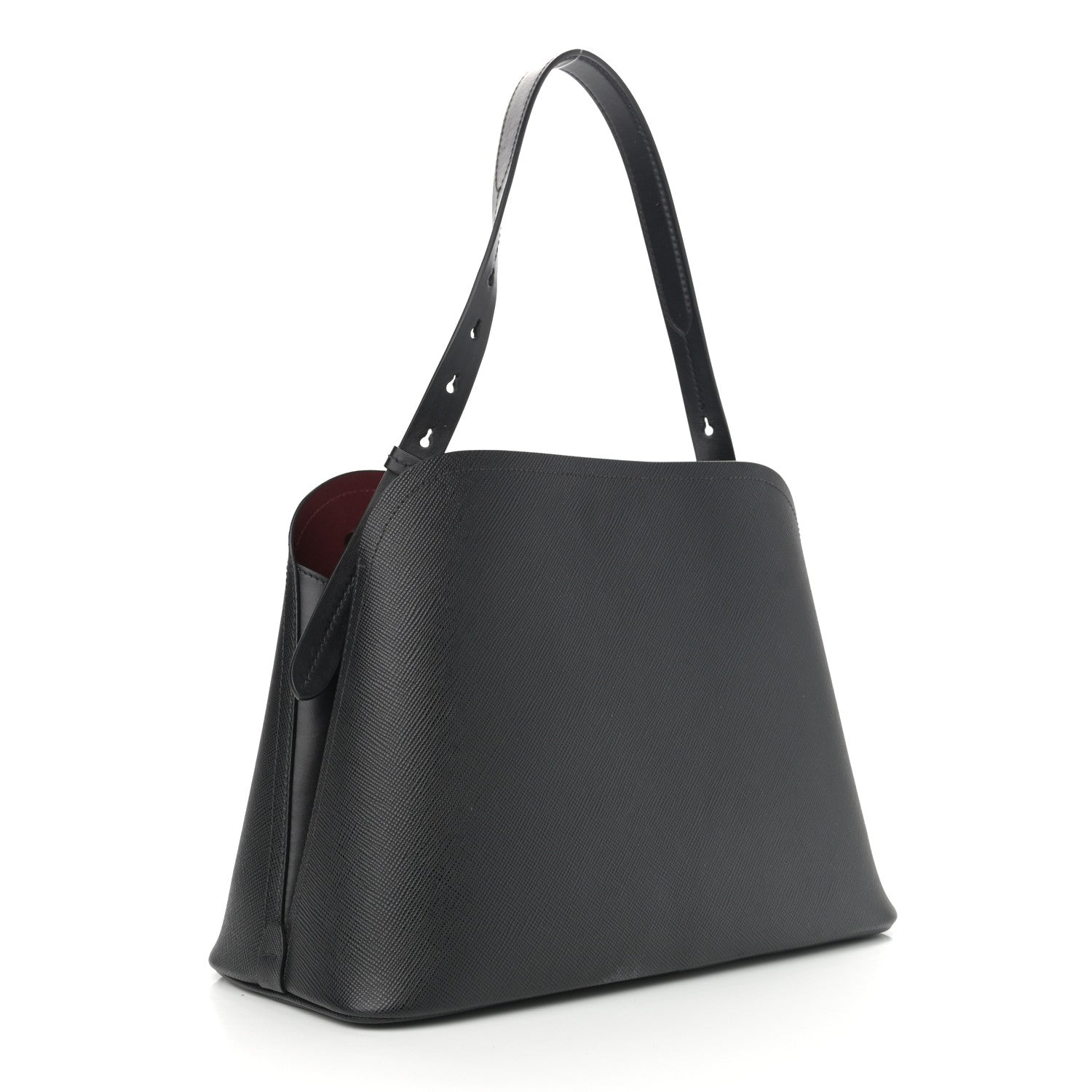 Prada Saffiano Cuir Matinee Tote Black Cherry 3 of 11