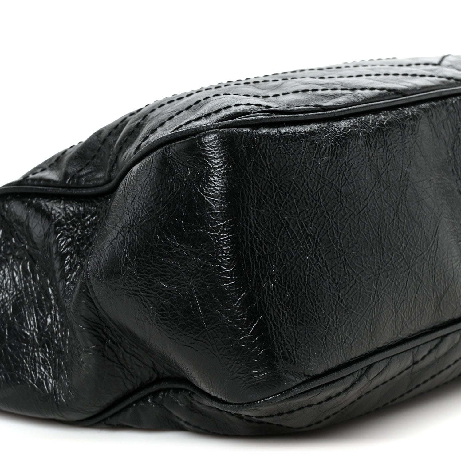 Saint Laurent Crinkled Calfskin Matelasse Monogram Large Niki Shopping Tote Bag Black 10 of 11