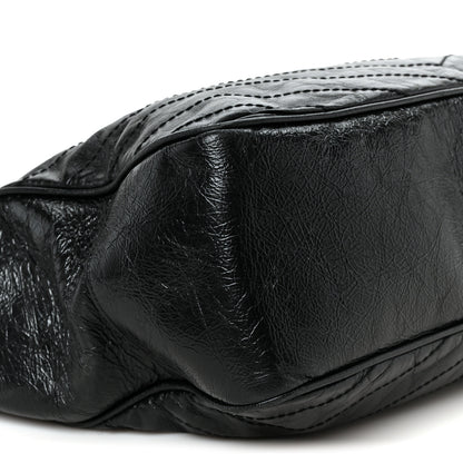 Saint Laurent Crinkled Calfskin Matelasse Monogram Large Niki Shopping Tote Bag Black 10 of 11