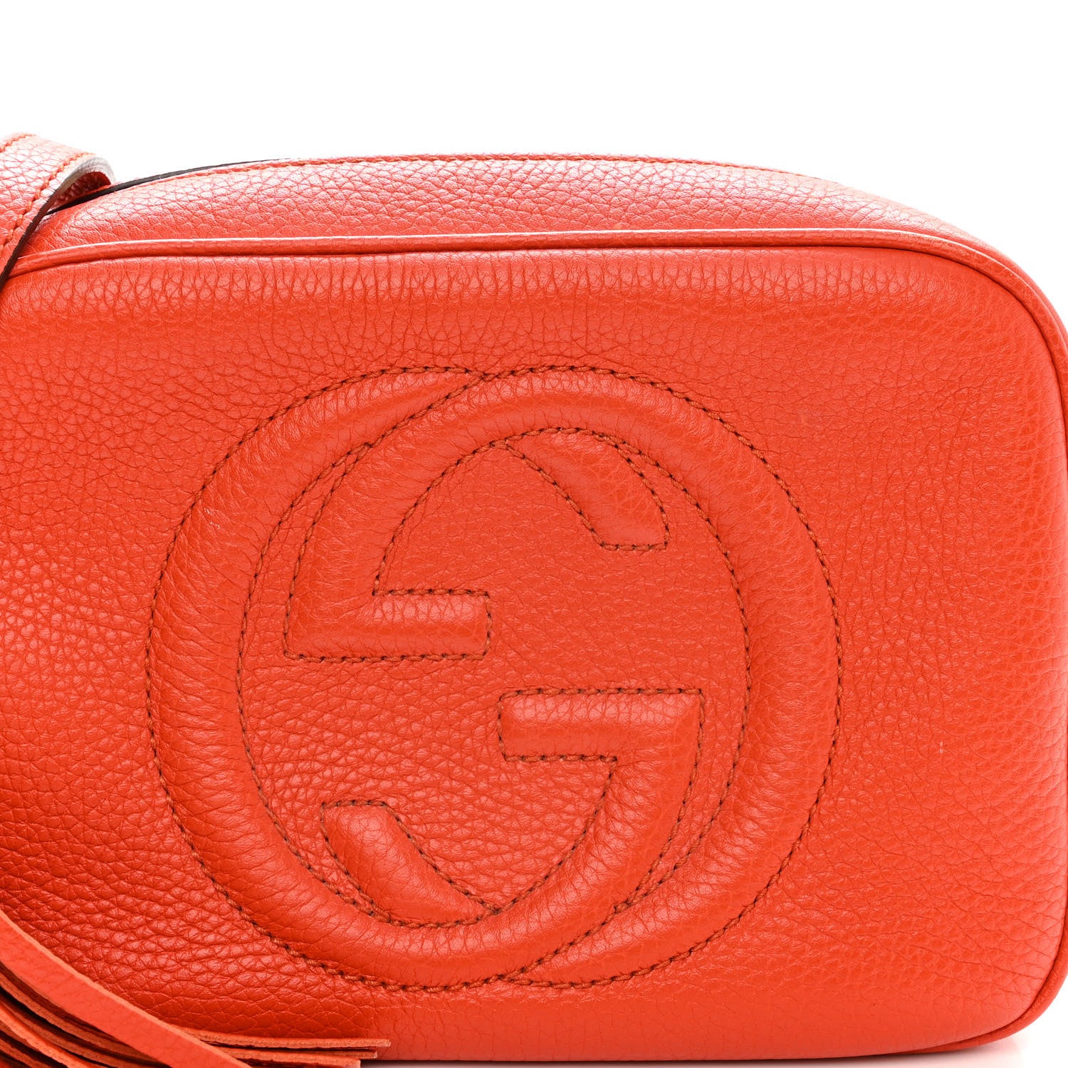 Gucci Pebbled Calfskin Small Soho Disco Bag Sun Orange 8 of 10
