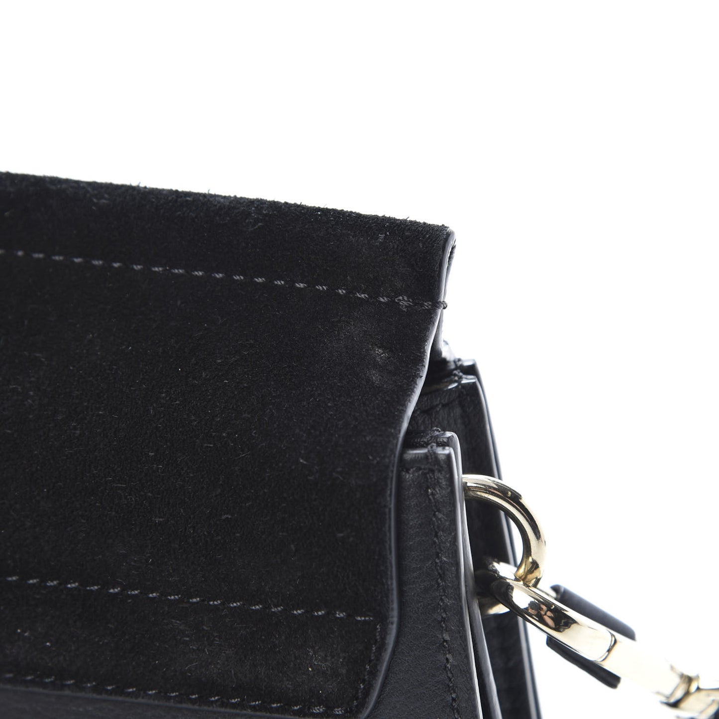 Suede Calfskin Medium Faye Shoulder Bag Black
