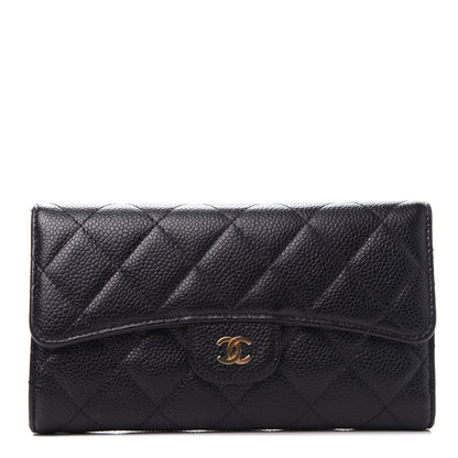 Chanel Caviar Quilted Large Flap Wallet Black 1 of 13
