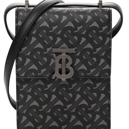Burberry E-Canvas Monogram Robin Bag Black 7 of 9