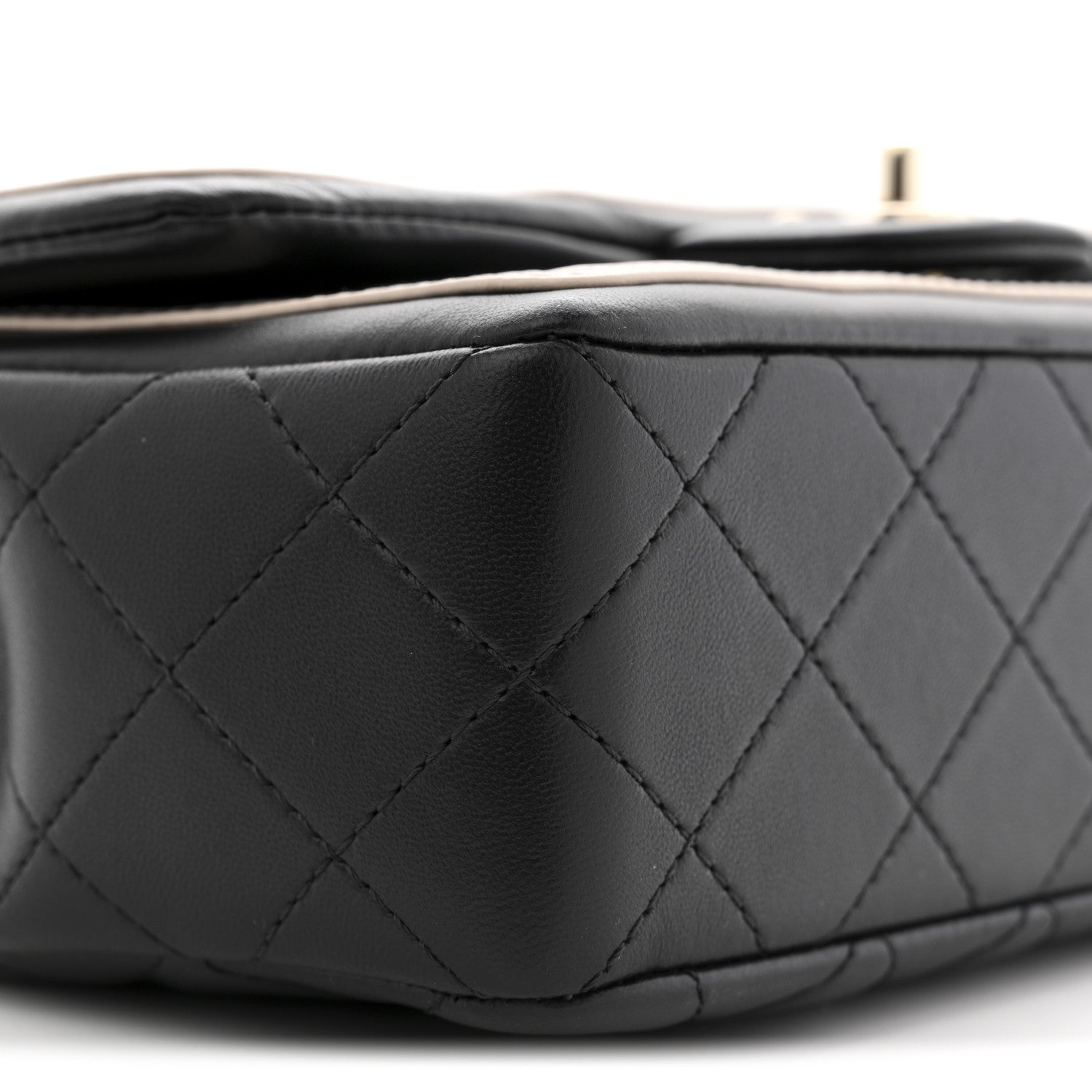 Chanel Lambskin Quilted Bicolor Flap Black Beige 9 of 11