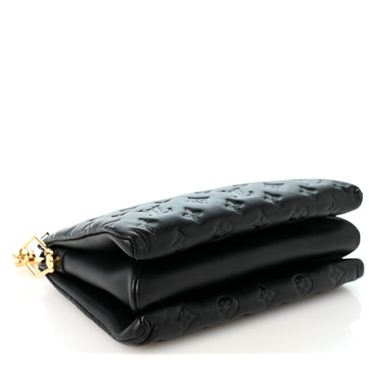 Louis Vuitton Lambskin Embossed Monogram Scarf Coussin PM Black 4 of 11