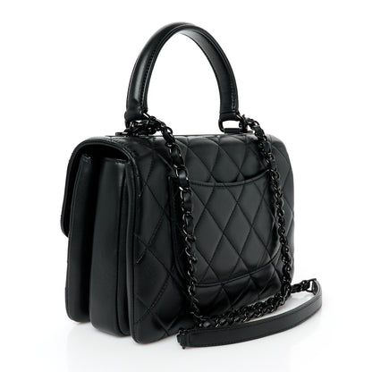 Chanel Lambskin Quilted Mini Trendy CC Dual Handle Flap Bag So Black 3 of 11