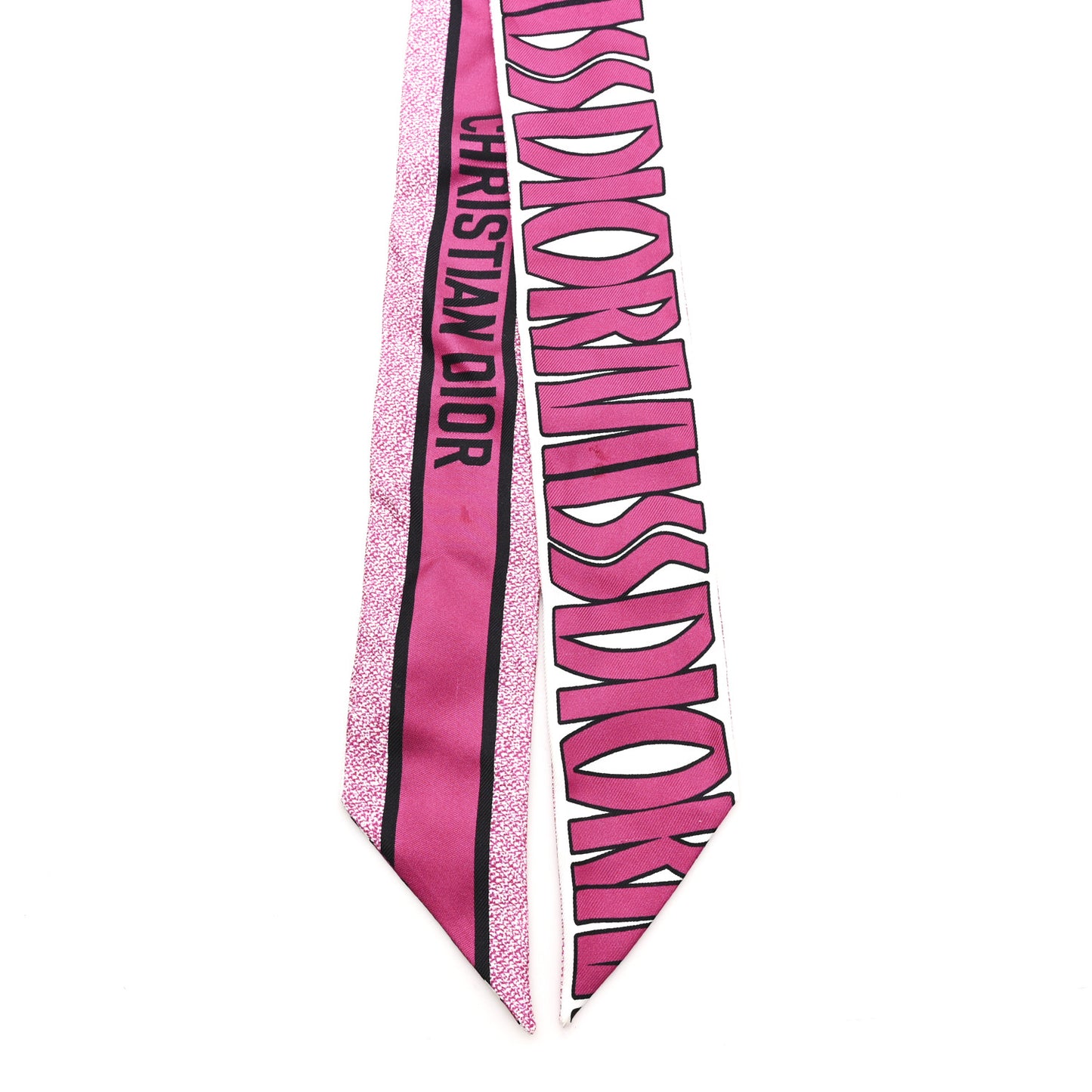 Silk Miss Dior Allover Mitzah Scarf White Fuchsia