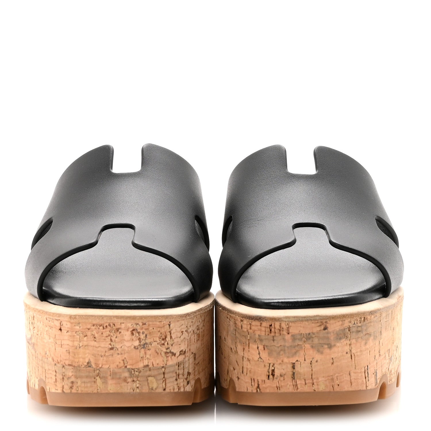 Hermes Calfskin Cork Eze 30 Sandals 35 Black 3 of 10