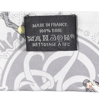 Hermes Silk Ex-Libris Les Parisie Twilly Gris Perle Jaune Soufre 4 of 4