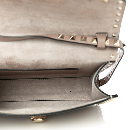 Valentino Garavani Pebbled Calfskin Medium Rockstud Flip Lock Crossbody Bag Poudre 5 of 9
