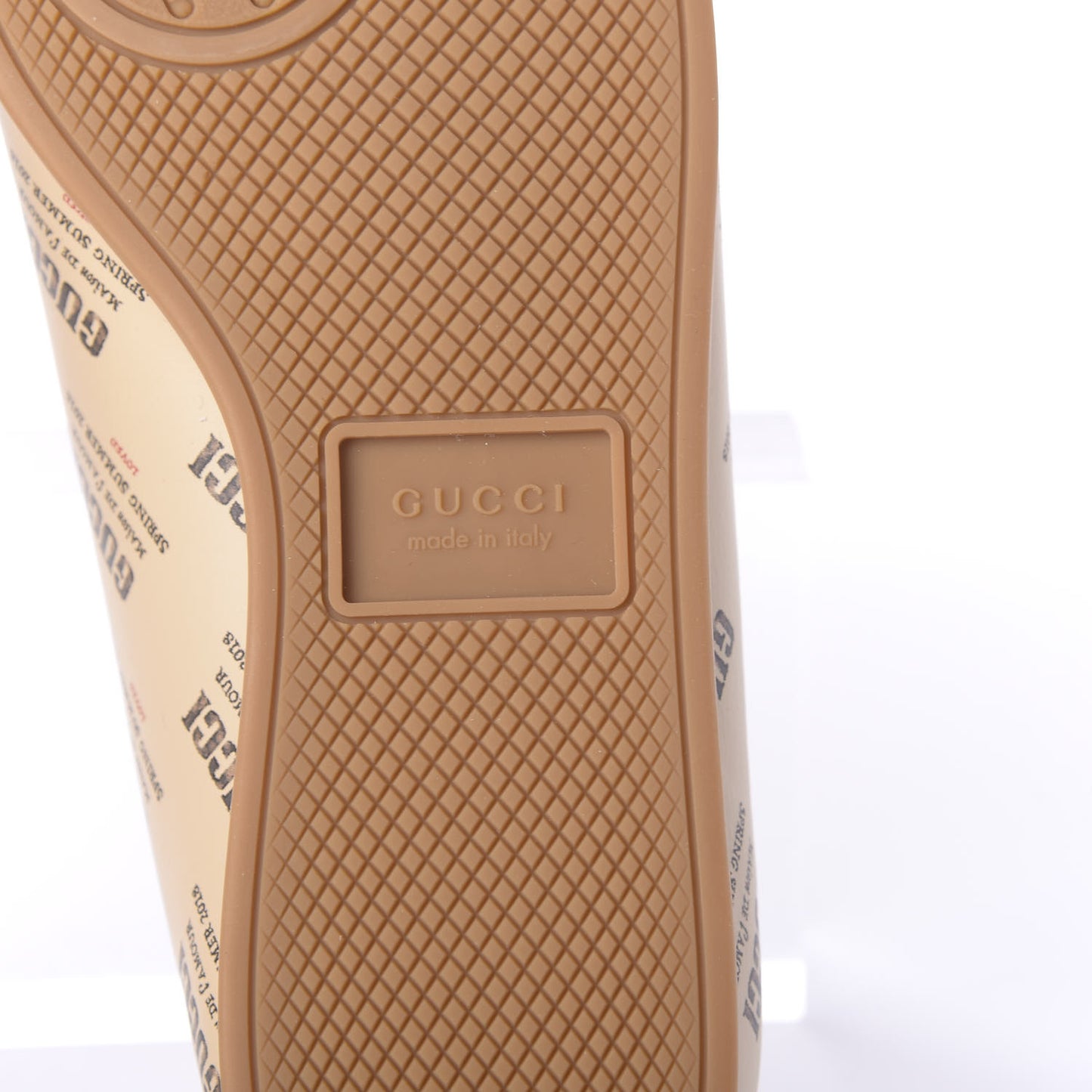 Calfskin Stamp Print Womens Falacer Sneakers 37.5 Soy