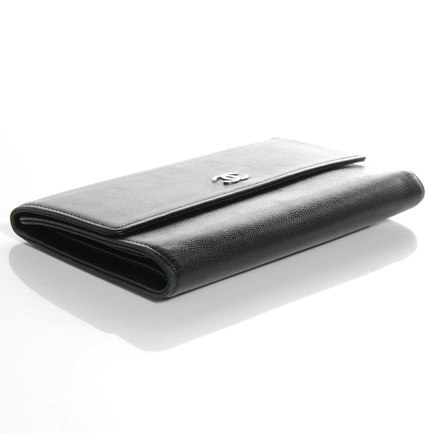 Caviar CC Large Flap Wallet Black