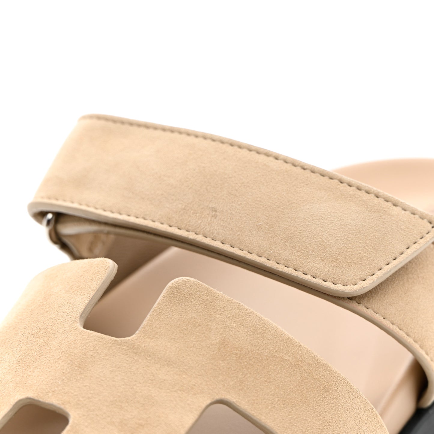 Suede Goatskin Womens Chypre Sandals 37 Beige Argile