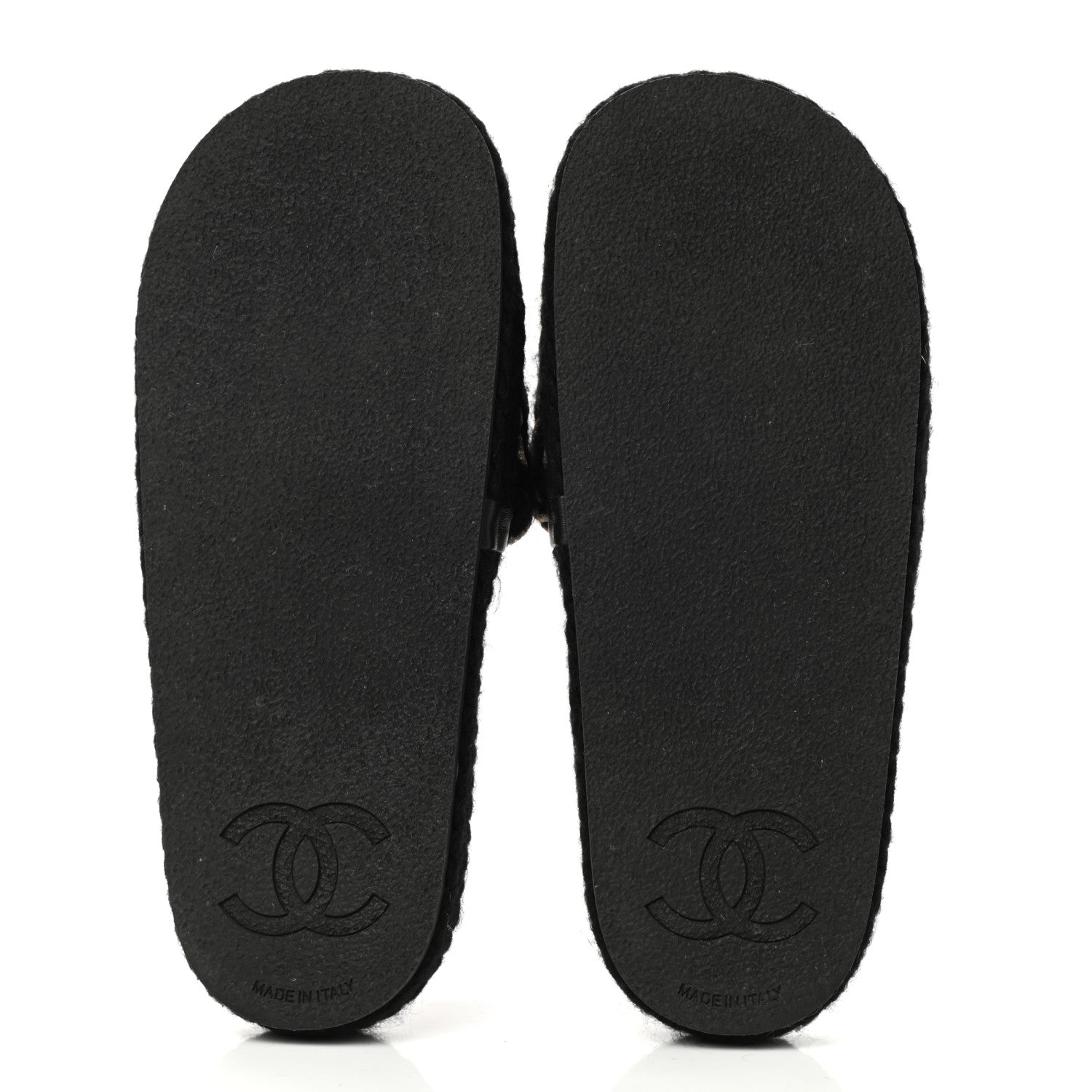 Chanel Braided Knit CC Mules 38 Black Gold 5 of 9