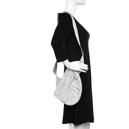 Christian Dior X DANIEL ARSHAM Grained Calfskin Newspaper Print Saddle Bag White 2 of 19