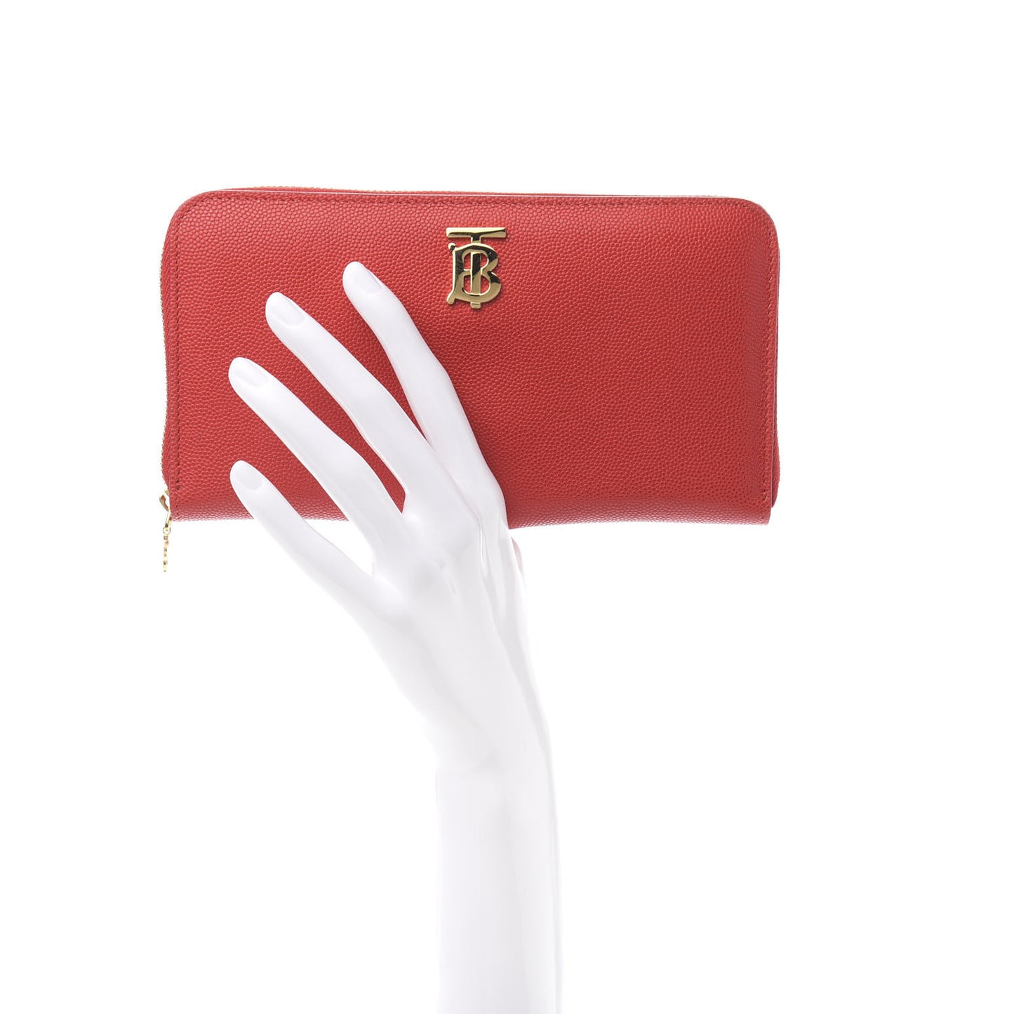 London Calfskin TB Zip Around Wallet Red