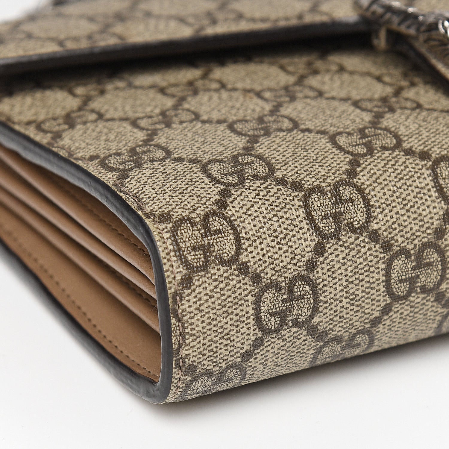 Gucci GG Supreme Monogram Mini Dionysus Chain Wallet Beige Taupe 7 of 9