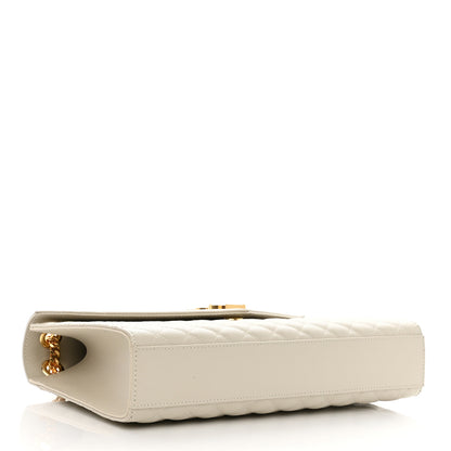 Saint Laurent Grain De Poudre Mixed Matelasse Large Triquilt Monogram Satchel Porcellana 3 of 7
