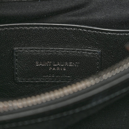 Saint Laurent Sheepskin Matelasse Chevron Monogram Medium College Bag Black 7 of 11