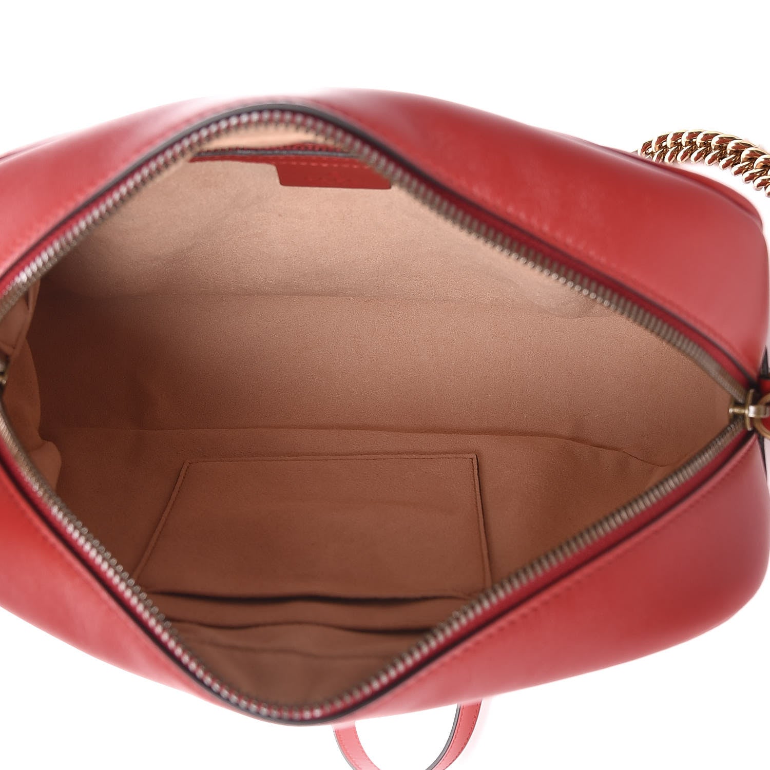 Gucci Calfskin Matelasse Medium GG Marmont Chain Shoulder Bag Hibiscus Red 5 of 11