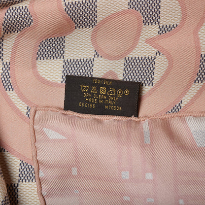 Louis Vuitton Silk Damier Azur Tahitienne Square Scarf 6 of 6