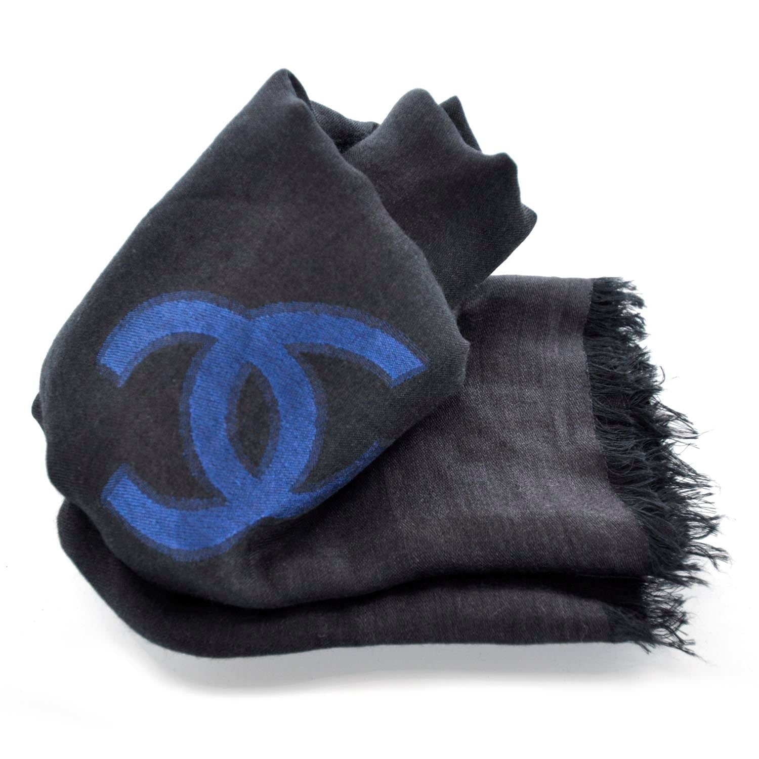 Chanel Cashmere Silk Shawl Black 9 of 9