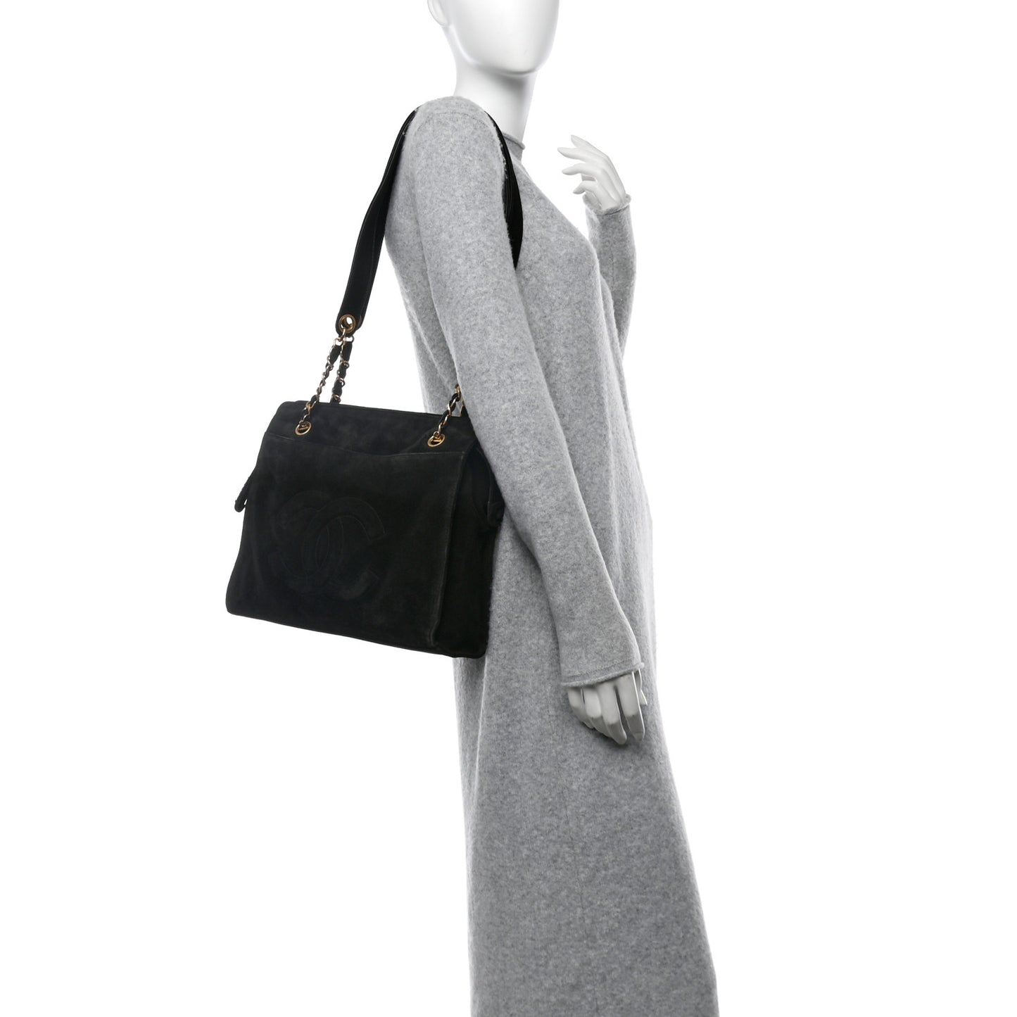 Suede CC Shoulder Bag Brown