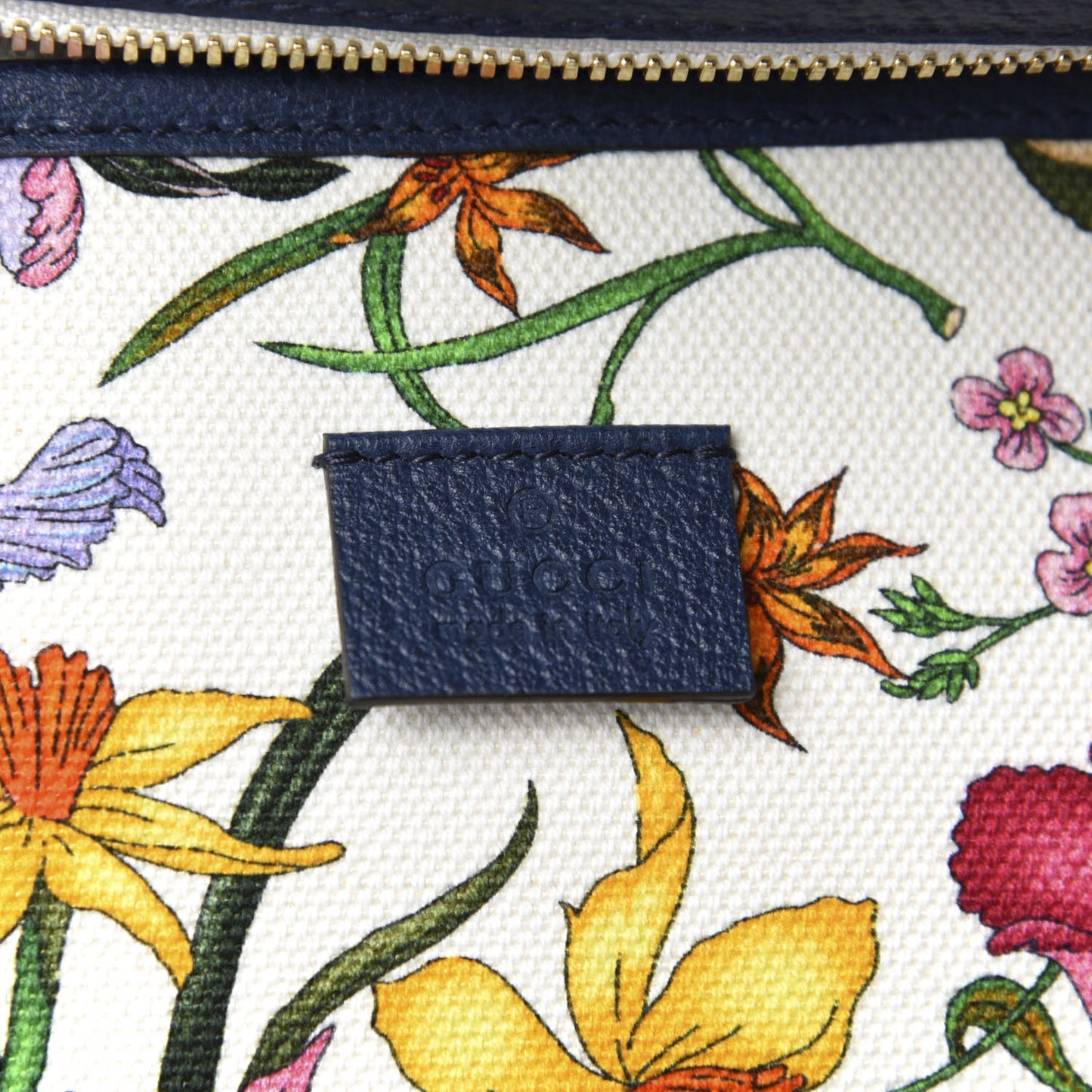 Canvas Large Flora Tote Navy Multicolor