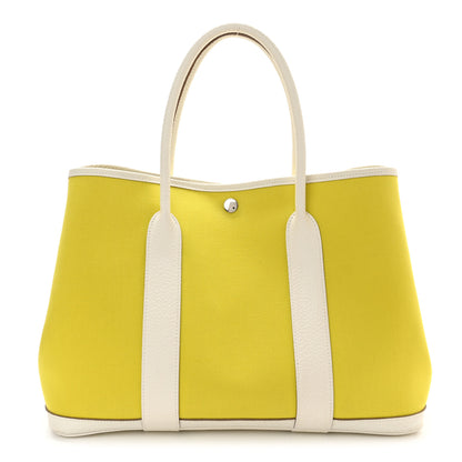 Hermes Toile Officier Negonda Garden Party 36 MM Lime White 1 of 8