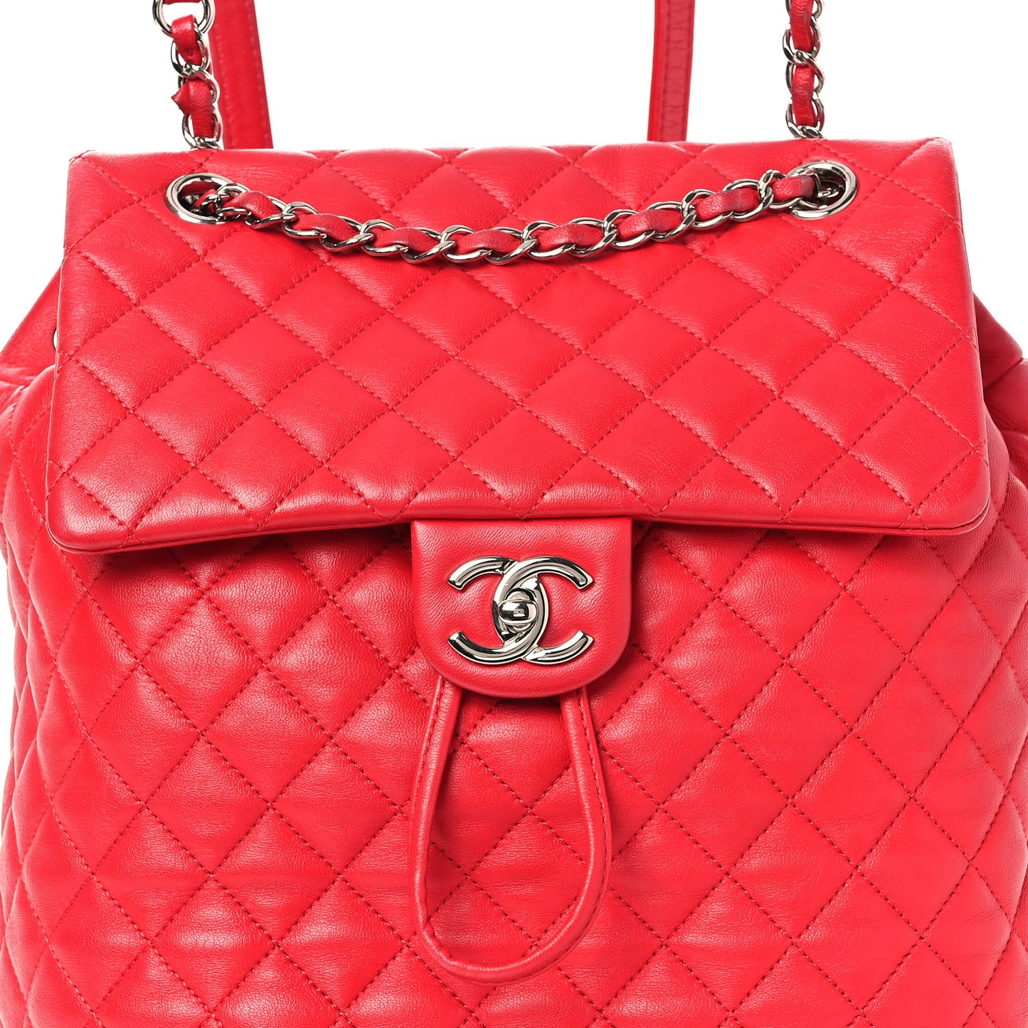 Lambskin Quilted Large Urban Spirit Backpack Red