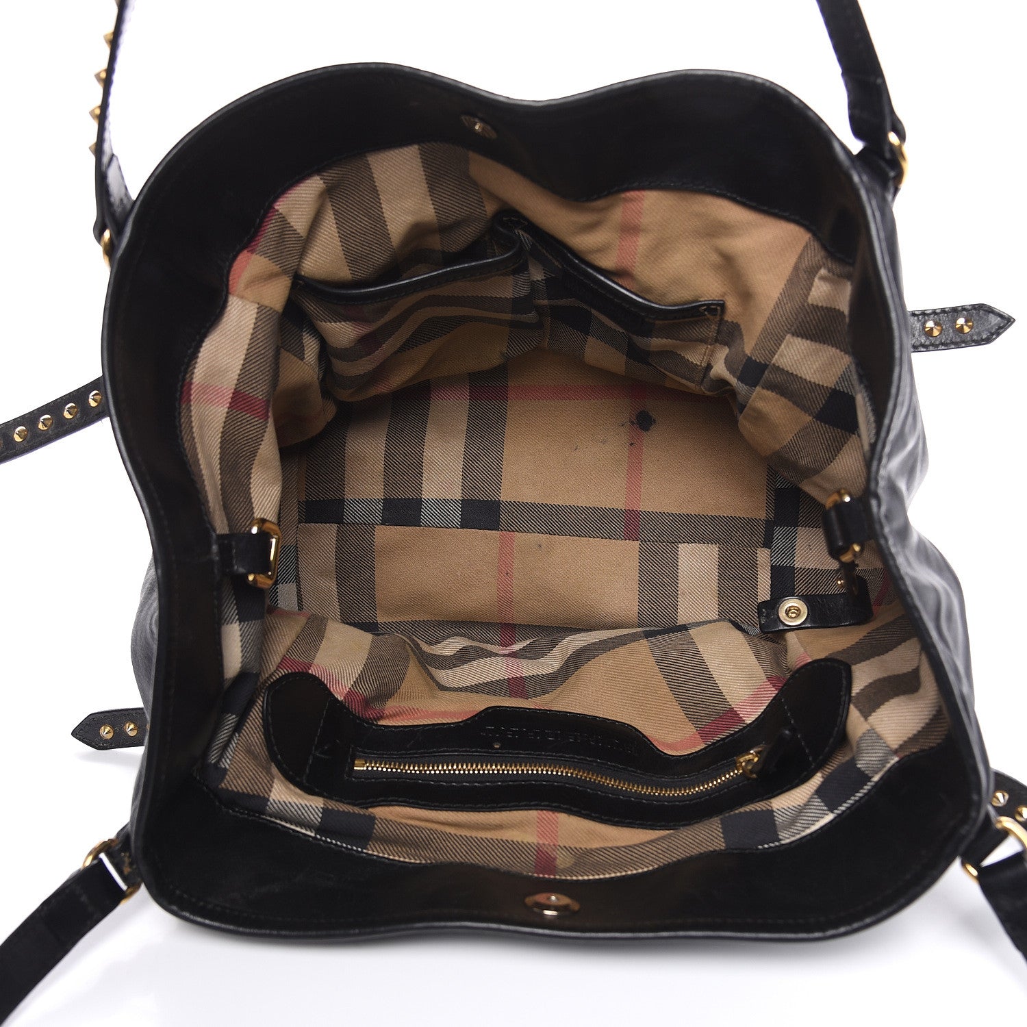 Burberry Lambskin Bridle Studs Small Canterbury Tote Black 5 of 16