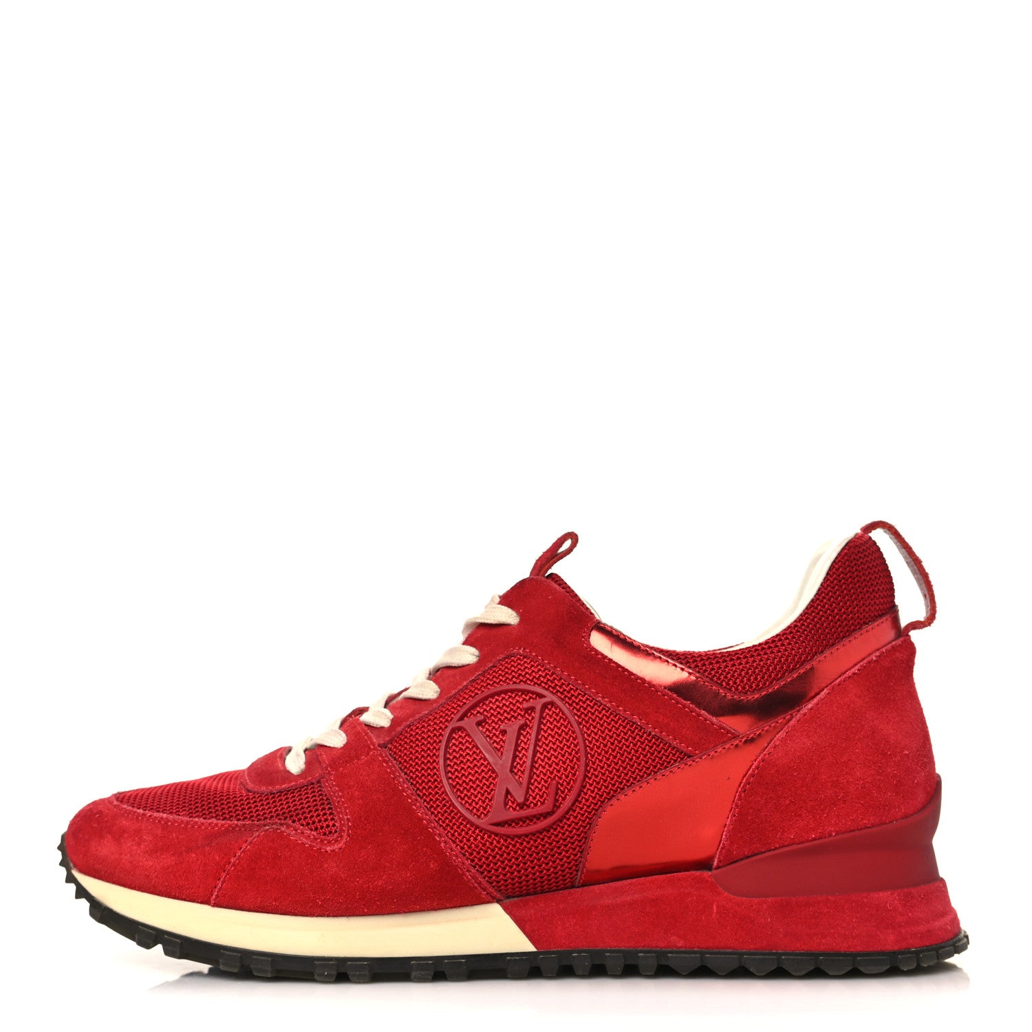 Louis Vuitton Suede Calfskin Run Away Sneakers 37.5 Rouge 1 of 10