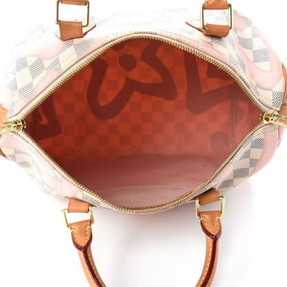 Louis Vuitton Damier Azur Tahitienne Speedy Bandouliere 30 Rose Ballerine 5 of 12