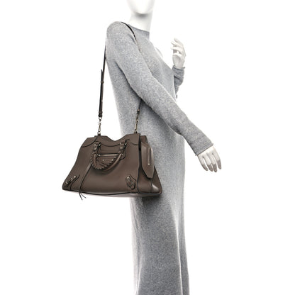 Balenciaga Grained Calfskin Silver Hardware Neo Classic City Mink Grey 2 of 11